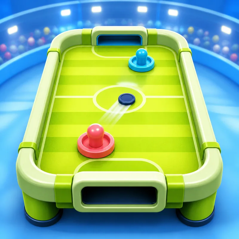 PlayFaceToFace Air Hockey table ready for a two-player match